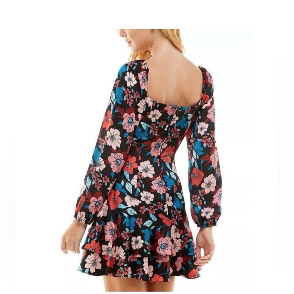 City Studio Black Floral Long Sleeve Dress - Picture 2 of 15